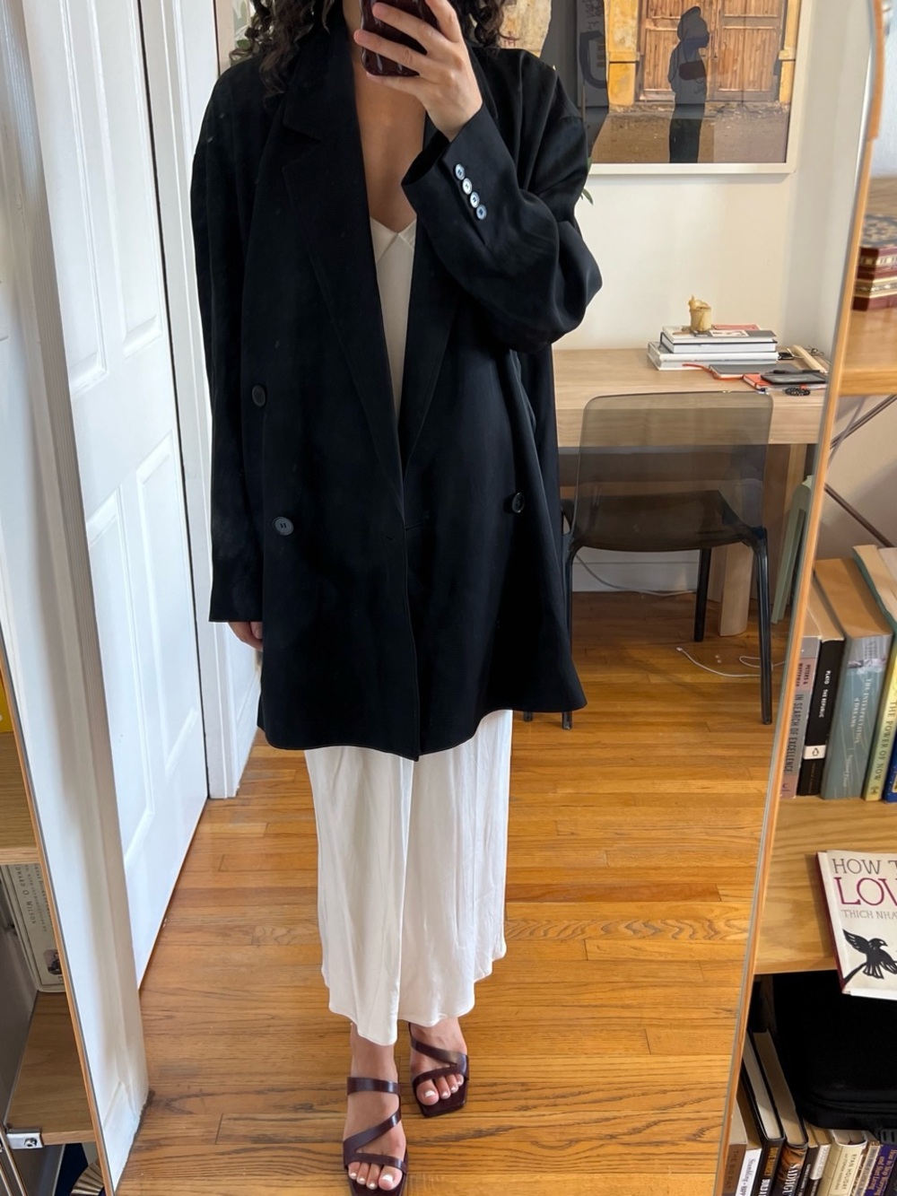 COS Black Oversized Double-Breasted Blazer Jacket